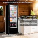 BODEGACOOLER Commercial Beverage Refrigerator, 290L Display Fridge with Soft LED Light, 264 Cans & 120 Bottles Commercial Merchandiser Refrigerator For Kitchen, Home,Office,Garage,Gym,Shop,Man cave