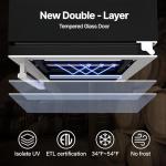 Ca'Lefort 15 Inch Beverage Refrigerator - 100 Can Small Beverage Fridge, Drink Fridge Glass Door 3 LED 34°F -54°F Beverage Cooler Built-in or Freestanding, Perfect for Home/Kitchen(3.0 cu.ft)