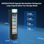 BODEGACOOLER Commercial Merchandiser Refrigerator, Glass Door Commercial Beverage Refrigerator, Beverage Display Cooler with Soft LED Light and Adjustable Shelves, 5.7 Cu. Ft. Single Swing Door, Black