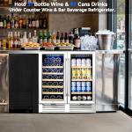 BODEGACOOLER Back Bar Cooler With 2 Glass Doors,30 Inch Under Counter Beverage Refrigerator,Large Capacity Commercial Wine and Beverage Refrigerator,LED Lighting Display Beer Wine Soda Drinks.
