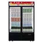 Bluelinecool 36 cu.ft Commercial Refrigerators with 2 Glass Door, Beverage Fridge with LED Light Display Upright Merchandiser, Drink Cooler with 8 Adjustable Shelves Black ETL Approved