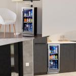 Ca'Lefort 15 Inch Beverage Refrigerator - 100 Can Small Beverage Fridge, Drink Fridge Glass Door 3 LED 34°F -54°F Beverage Cooler Built-in or Freestanding, Perfect for Home/Kitchen(3.0 cu.ft)