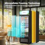 BODEGACOOLER Beverage Refrigerator and Cooler, Commercial Refrigerators with 4 shelves, Commercial Fridge with Soft LED Light. Merchandiser Refrigerators as Black Bar Cooler For Party, 9.0 Cu. Ft .