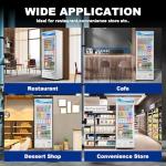 ECEVT 15 Cu.ft. Commercial Beverage Fridge Merchandiser Refrigerator Glass Door Upright Display Cooler with LED Light and Adjustable Shelves for Restaurant Grocery Stores Home, White