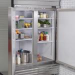 Value Series Commercial Two Door Reach-In Refrigerator, Stainless Steel 54" Wide Mobile Refrigerator for Restaurants, 49 Cubic Ft. 115V, NEMA 5-15P (69K-936)