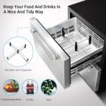 BODEGA 24 Inch Beverage Fridge under Counter, 2 Drawer Outdoor Coolers for Patio and Deck Weatherproof, Stainless Steel Beverage Refrigerator for Beer, Soda, Holds 180 Cans