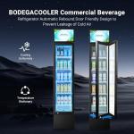 BODEGACOOLER Commercial Merchandiser Refrigerator, Glass Door Commercial Beverage Refrigerator, Beverage Display Cooler with Soft LED Light and Adjustable Shelves, 5.7 Cu. Ft. Single Swing Door, Black