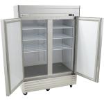 Value Series Commercial Two Door Reach-In Refrigerator, Stainless Steel 54" Wide Mobile Refrigerator for Restaurants, 49 Cubic Ft. 115V, NEMA 5-15P (69K-936)
