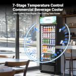 BODEGACOOLER Beverage Refrigerator and Cooler, Commercial Refrigerators with 4 shelves, Commercial Fridge with Soft LED Light. Merchandiser Refrigerators as Black Bar Cooler For Party, 9.0 Cu. Ft .
