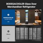 BODEGACOOLER Commercial Merchandiser Refrigerator, Glass Door Commercial Beverage Refrigerator, Beverage Display Cooler with Soft LED Light and Adjustable Shelves, 5.7 Cu. Ft. Single Swing Door, Black