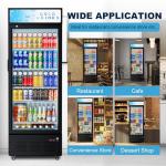 ECEVT 15 Cu.ft. Commercial Refrigerators Glass Door Beverage Refrigerators Commercial Fridge Upright Display Cooler with Soft LED Light and Adjustable Shelves for Restaurant Grocery Stores Home