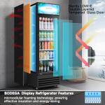 BODEGACOOLER Beverage Refrigerator and Cooler, Commercial Refrigerators with 4 shelves, Commercial Fridge with Soft LED Light. Merchandiser Refrigerators as Black Bar Cooler For Party, 9.0 Cu. Ft .