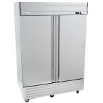 Value Series Commercial Two Door Reach-In Refrigerator, Stainless Steel 54" Wide Mobile Refrigerator for Restaurants, 49 Cubic Ft. 115V, NEMA 5-15P (69K-936)
