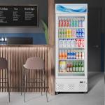 ECEVT 15 Cu.ft. Commercial Beverage Fridge Merchandiser Refrigerator Glass Door Upright Display Cooler with LED Light and Adjustable Shelves for Restaurant Grocery Stores Home, White