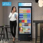 ECEVT 15 Cu.ft. Commercial Refrigerators Glass Door Beverage Refrigerators Commercial Fridge Upright Display Cooler with Soft LED Light and Adjustable Shelves for Restaurant Grocery Stores Home