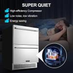 BODEGA 24 Inch Beverage Fridge under Counter, 2 Drawer Outdoor Coolers for Patio and Deck Weatherproof, Stainless Steel Beverage Refrigerator for Beer, Soda, Holds 180 Cans