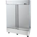 Value Series Commercial Two Door Reach-In Refrigerator, Stainless Steel 54" Wide Mobile Refrigerator for Restaurants, 49 Cubic Ft. 115V, NEMA 5-15P (69K-936)