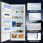 SMETA 21 Cu. Ft Freezer Upright, Stand Up Convertible All Refrigerator with Glass Shelves, Frost Free, Energy Saving, Led Light, Deep Tall Freezers Freezerless for Garage, Kitchen, Home, Office