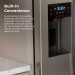 Kenmore 36" Side-by-Side Refrigerator with Freezer - Accela Chill, Water & Ice Dispenser, Adjustable Glass Shelves, ENERGY STAR Certified, 20 cu. ft. Capacity - Fingerprint Resistant Stainless Steel