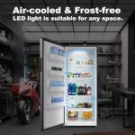 SMETA 21 Cu. Ft Freezer Upright, Stand Up Convertible All Refrigerator with Glass Shelves, Frost Free, Energy Saving, Led Light, Deep Tall Freezers Freezerless for Garage, Kitchen, Home, Office