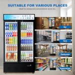 FreezLabs Commercial Glass Door Display Refrigerator 30 cu.ft Cooler Commercial Beverage Refrigerators with LED Light and 10 Shelves for Cafe, Restaurant, Store, Bar