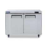ICECASA 48" W Commercial Refrigerator Worktop Undercounter Refrigerator 2 Door Stainless Steel Counter Fan Cooling Refrigerator 13 Cu.ft for Restaurant, Bar, Shop, etc