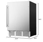 Icyglee 24 Inch Beverage Refrigerator, 180 Cans Undercounter Beverage Fridge with Stainless Steel for Home and Patio Use, Outdoor Refrigerator for Soda, Beer, Wine