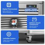 Coolski 54’’ Wide Commercial Refrigerator with 8 Shelves, Stainless Steel Reach-in Refrigerators with 49 Cu.Ft. Capacity 2 Solid Doors for Restaurant Cafe Garage, ETL NSF Approved