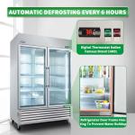 ORIKOOL 54" W Commercial Glass-Door Reach-In Refrigerator - Tempered Glass Double Door Fridge, 46 Cu.ft Capacity, 6 Adjustable Shelves, Auto Defrost, Digital thermostat control, LED Lighting