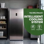 Hamilton Beach HBFRF1495 14 cu ft Upright Convertible Fridge/Freezer-Frost Free-Removable Glass Shelves-LED Interior Light, Stainless