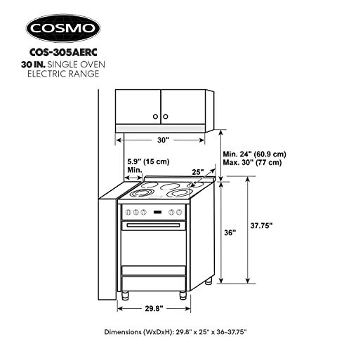 Cosmo 30-Inch Electric Range with Convection Oven