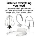 Hamilton Beach 63391 Stand Mixer, Stainless Steel, Black