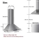 36" Stainless Steel Wall Mount Range Hood