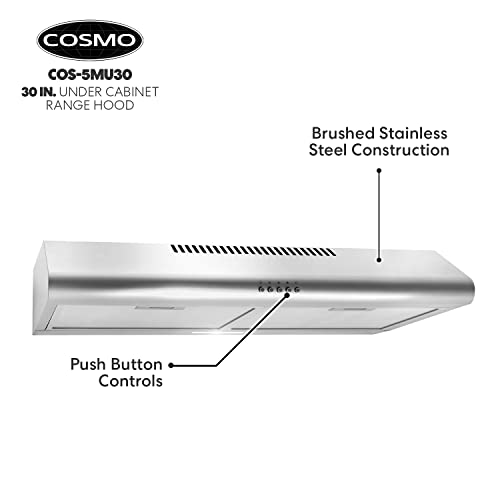 COSMO Slim Range Hood with LED Lights