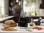 Smeg Black Stainless Steel Knife Block Set