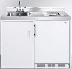 Summit C48ELGLASS All-in-One Kitchen Unit, White