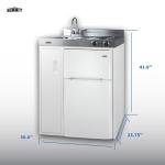 Summit 30" All-In-One Kitchenette with Refrigerator and Cooktop