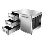 BBQ Access Trash Drawer Combo with Stainless Steel