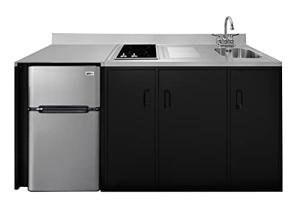 72" All-In-One Kitchenette with Sink and Fridge