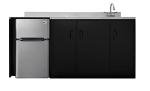 72" All-In-One Kitchenette with Sink and Fridge