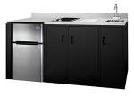 72" All-In-One Kitchenette with Sink and Fridge