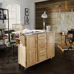 Kitchen Cart with Breakfast Bar and Stainless Steel Top