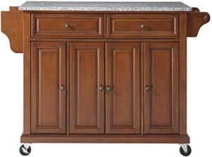 Crosley Rolling Kitchen Island with Grey Granite Top