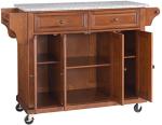 Crosley Rolling Kitchen Island with Grey Granite Top