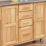 Kitchen Cart with Breakfast Bar and Stainless Steel Top