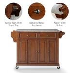 Crosley Rolling Kitchen Island with Grey Granite Top