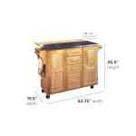 Kitchen Cart with Breakfast Bar and Stainless Steel Top