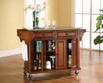 Crosley Rolling Kitchen Island with Grey Granite Top