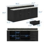 Woodtime 94.5" Kitchen Island Storage Cabinet