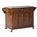 Crosley Rolling Kitchen Island with Grey Granite Top